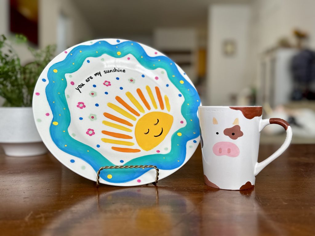 Plate and mug painting marshall muse